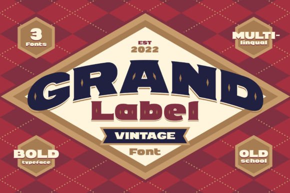 Grand Label: A Bold Vintage Display Font for Creative Projects